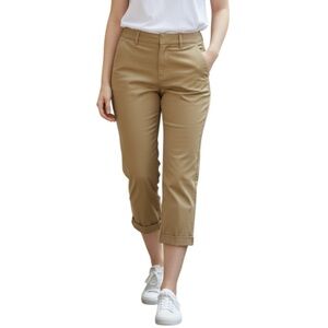 Vince mid rise cropped cotton blend tan chinos size 6 excellent condition